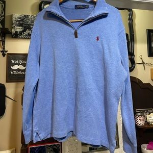 NWOT Ralph Lauren Quarter zip light blue pullover